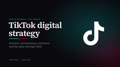 TikTok digital strategy presentation cover